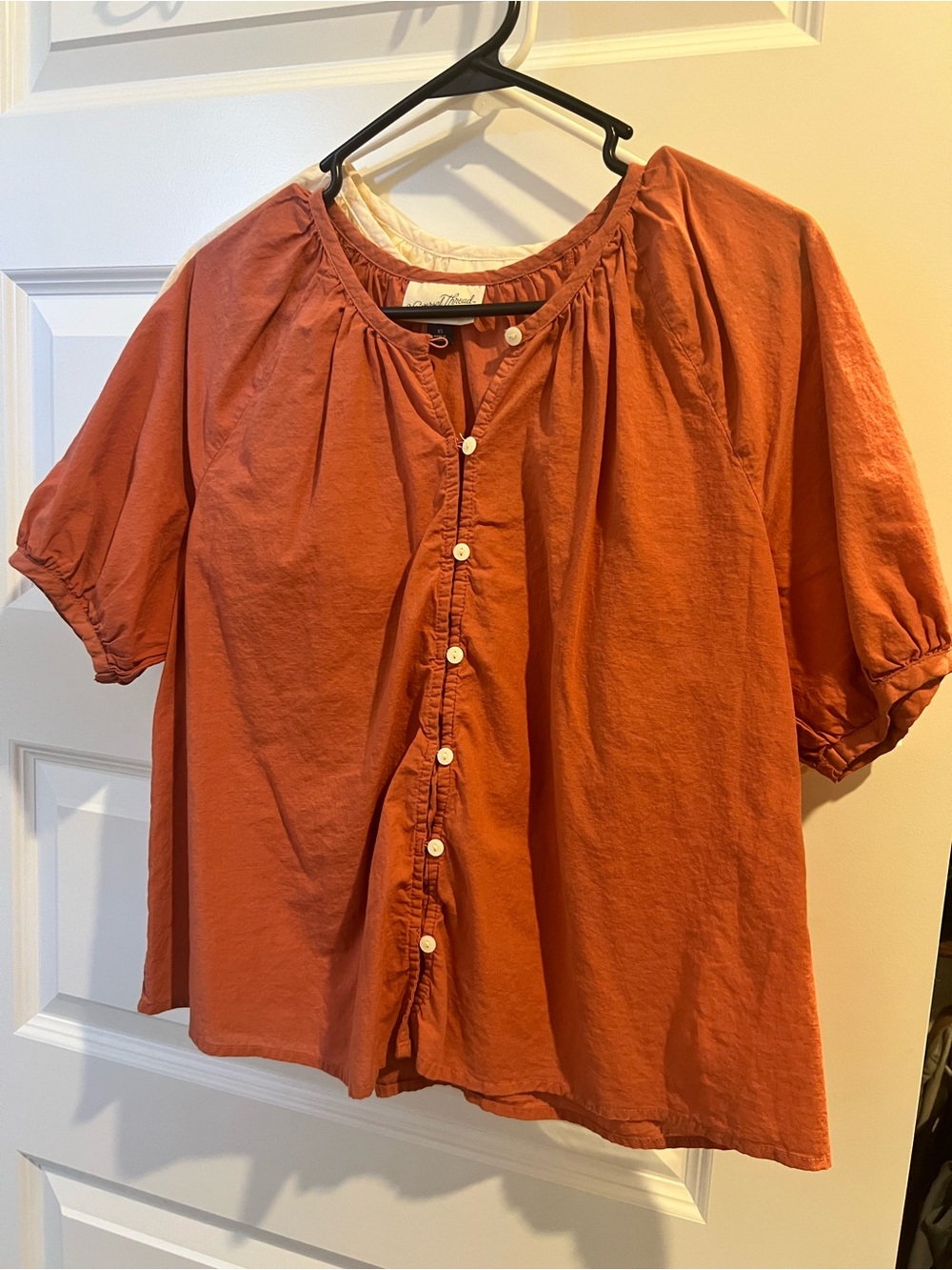 Universal Thread Rust Orange Button-Front Blouse